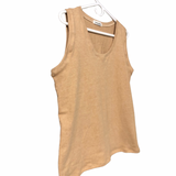 Scoop Neck Tank Top - Brown Organic Cotton - Women’s - XS